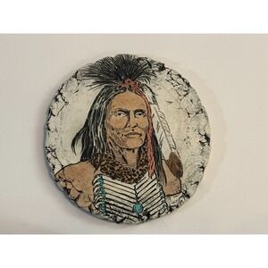 Vintage Art Shapes of Clay by Stan Langtwait Native American Warrior Chief Ash
